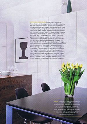Melanie's Kitchen featured in Home Beautiful Issue 07 March 2013